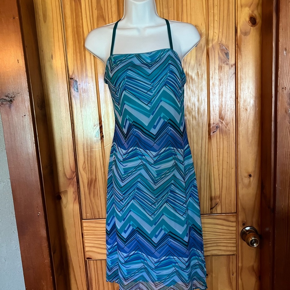 90’s California Concepts Blue Pattern Slip Dress